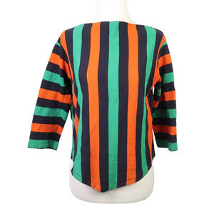 Vintage Striped Top - Green, Orange, Black